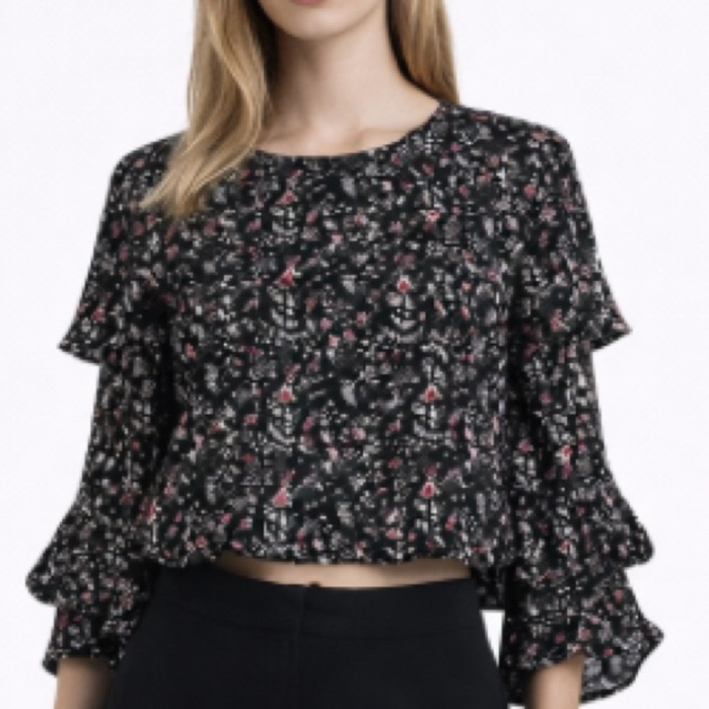Cottagecore Floral Boho shirt, Size S